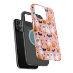 Halloween Cute Pattern Phone Case — Pink Ghosts, Pumpkins & Bats Magnetic Impact-Resistant