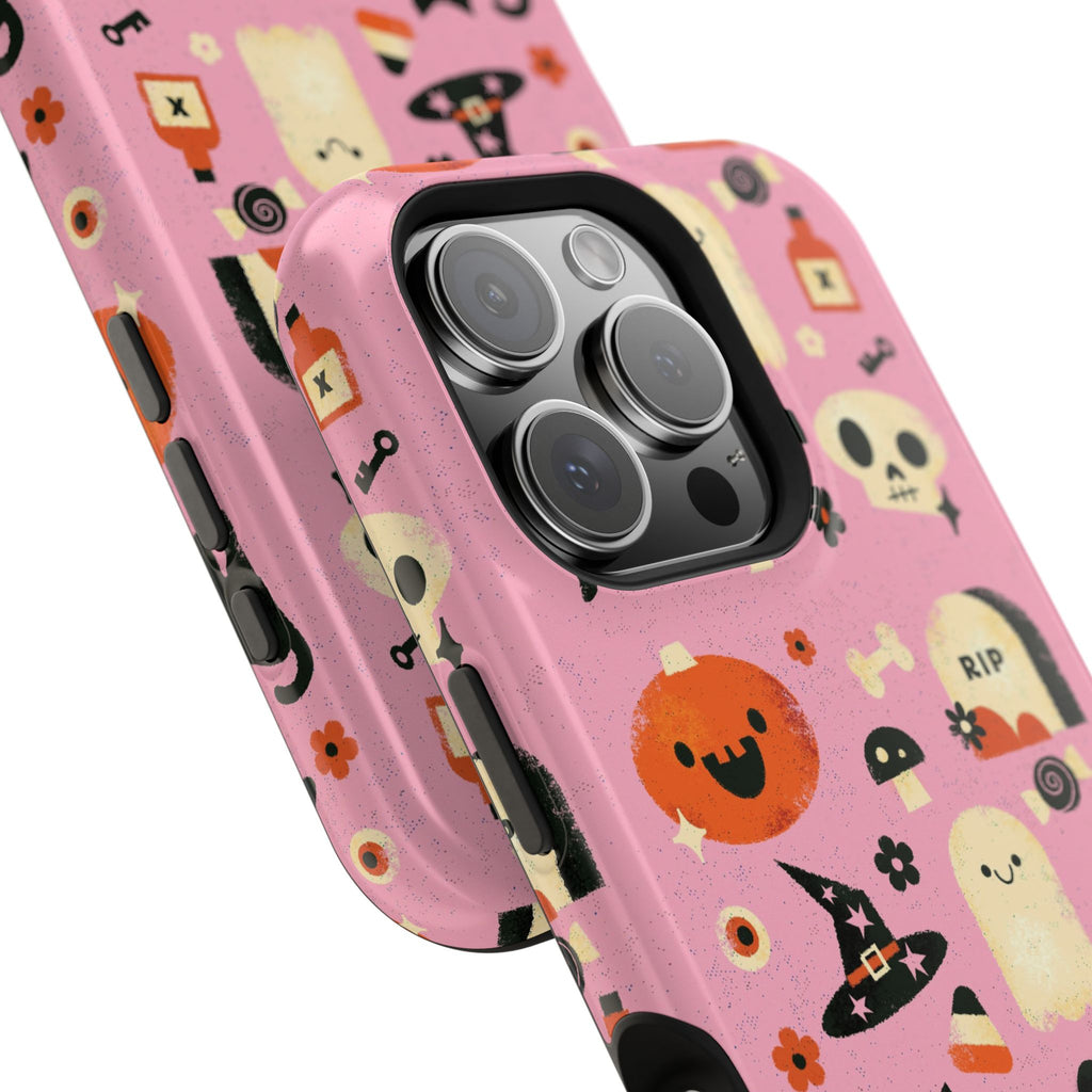 Cute Pink Halloween Magnetic Impact Phone Case — Ghosts, Pumpkins & Skulls