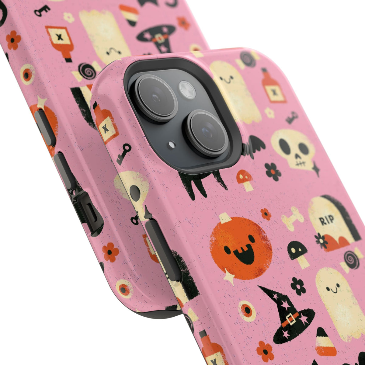 Cute Pink Halloween Magnetic Impact Phone Case — Ghosts, Pumpkins & Skulls
