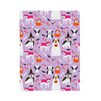 Halloween Dogs Velveteen Plush Blanket — Cute Costume Pups on Purple