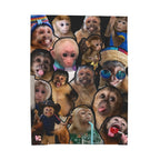 Manta de Felpa de Terciopelo con Collage de Monos