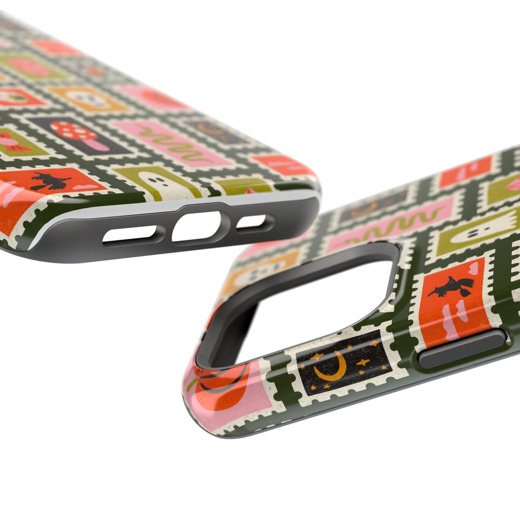 Halloween Stamp Pattern Phone Case — Cute Spooky Icons Magnetic Impact-Resistant Case