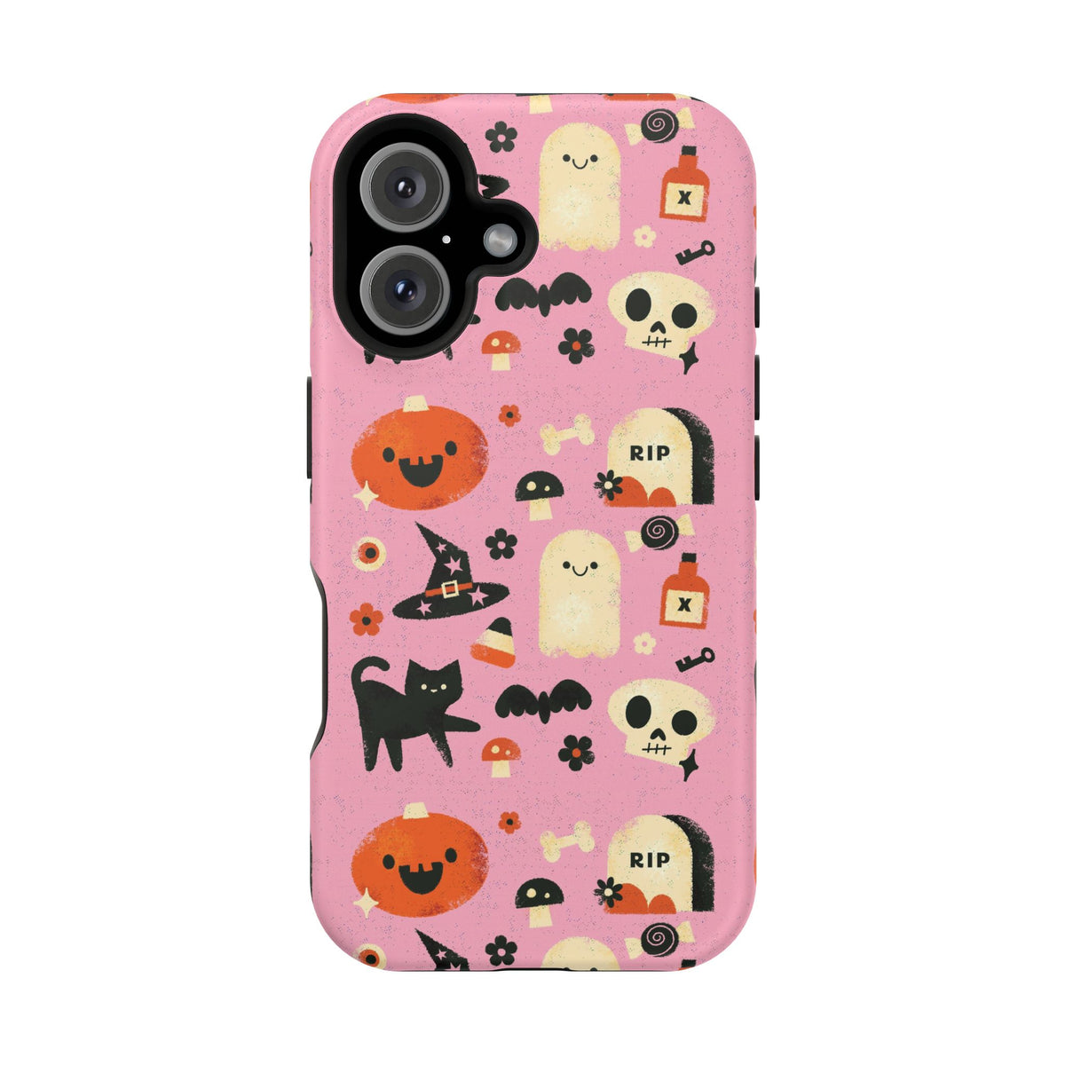 Cute Pink Halloween Magnetic Impact Phone Case — Ghosts, Pumpkins & Skulls