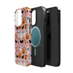 Halloween Cute Pattern Phone Case — Pink Ghosts, Pumpkins & Bats Magnetic Impact-Resistant