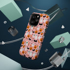 Halloween Ghosts & Pumpkins Magnetic Phone Case — Cute Pink Spooky Pattern