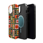 Halloween Stamp Pattern Phone Case — Cute Spooky Icons Magnetic Impact-Resistant Case