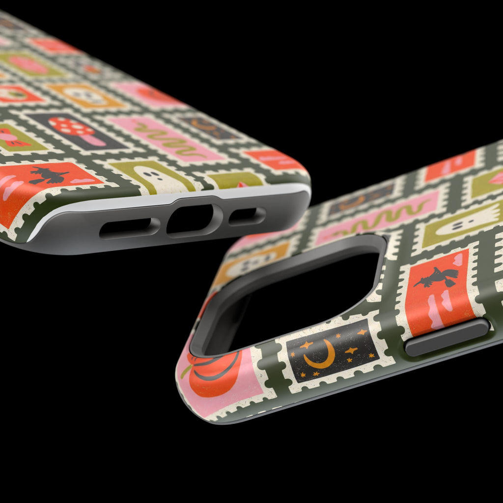 Halloween Stamp Pattern Phone Case — Cute Spooky Icons Magnetic Impact-Resistant Case