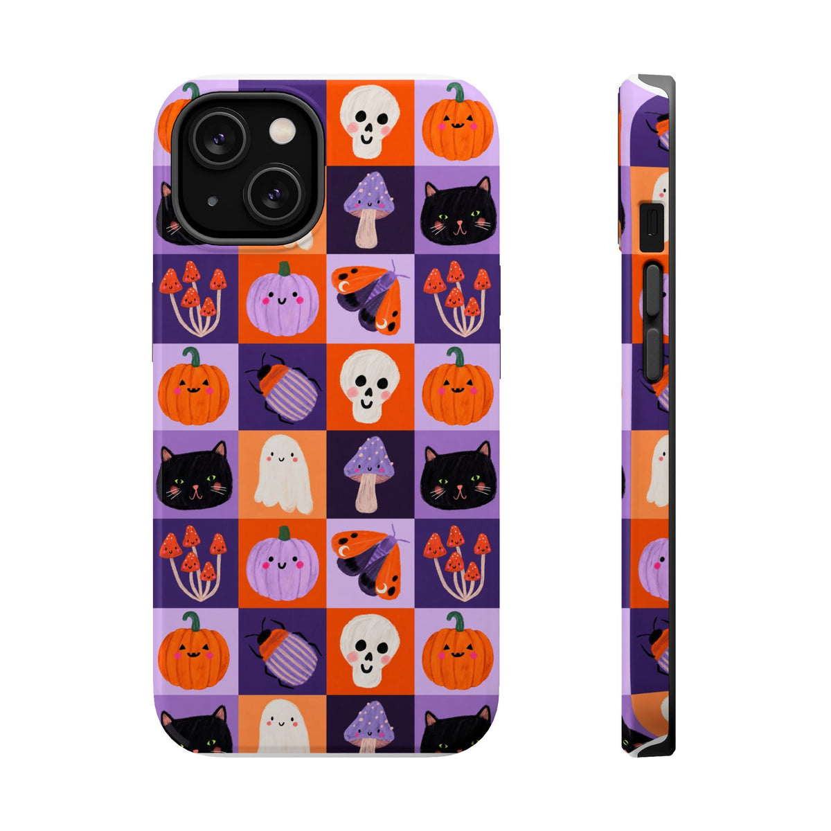 Halloween Pattern Magnetic Impact-Resistant Phone Case — Cute Pumpkins, Cats & Ghosts