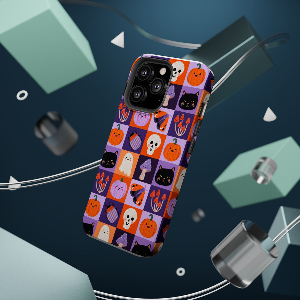 Halloween Pattern Magnetic Impact-Resistant Phone Case — Cute Pumpkins, Cats & Ghosts