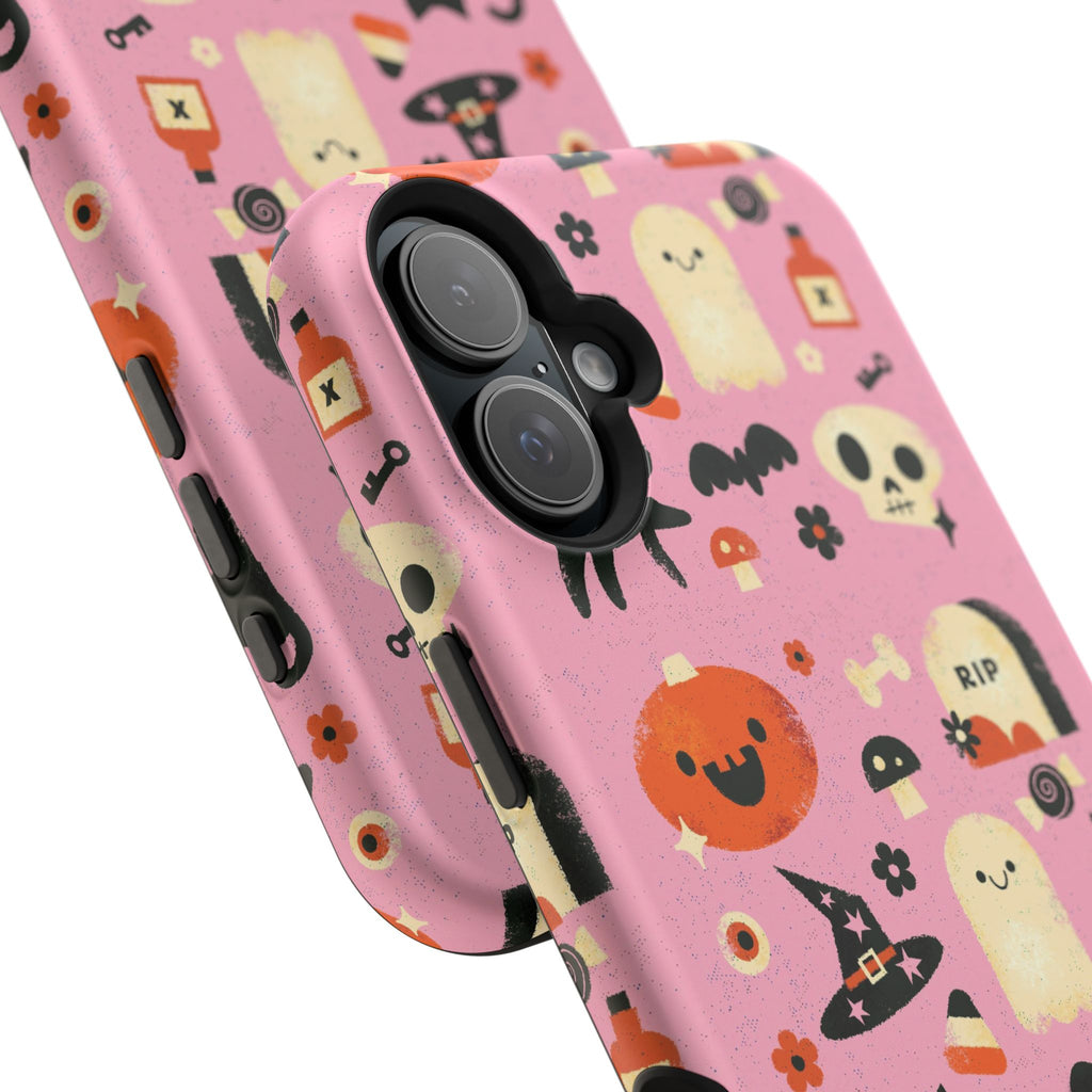 Cute Pink Halloween Magnetic Impact Phone Case — Ghosts, Pumpkins & Skulls