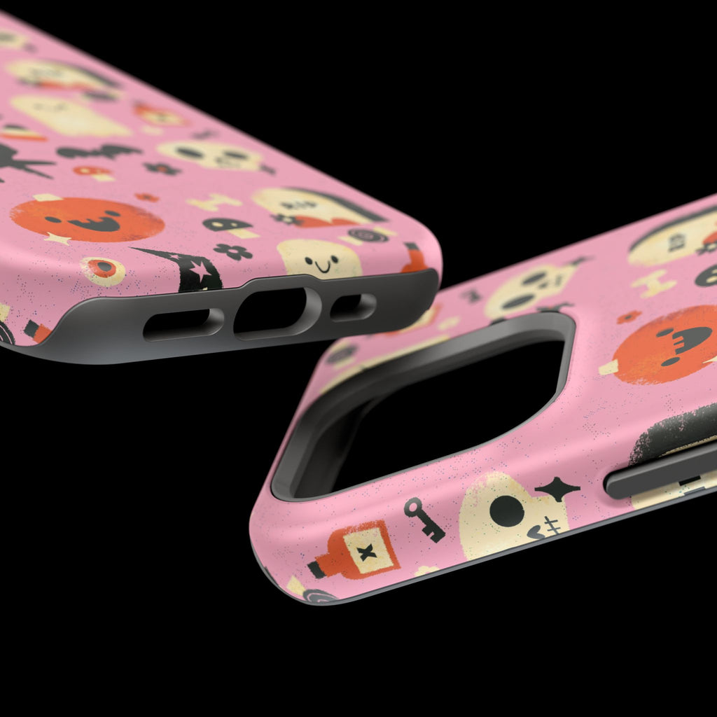 Cute Pink Halloween Magnetic Impact Phone Case — Ghosts, Pumpkins & Skulls
