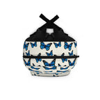 Blue Butterfly Pattern Backpack — Floral Nature School Bag