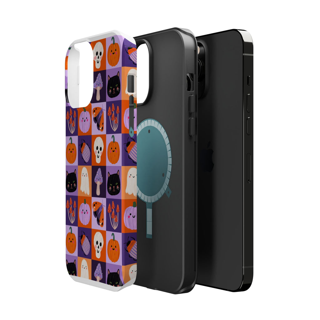 Halloween Pattern Magnetic Impact-Resistant Phone Case — Cute Pumpkins, Cats & Ghosts
