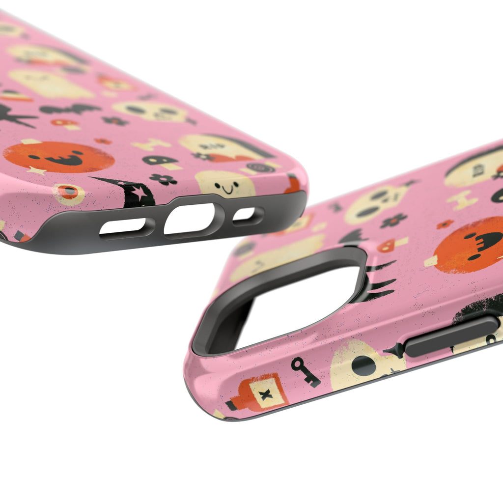 Cute Pink Halloween Magnetic Impact Phone Case — Ghosts, Pumpkins & Skulls
