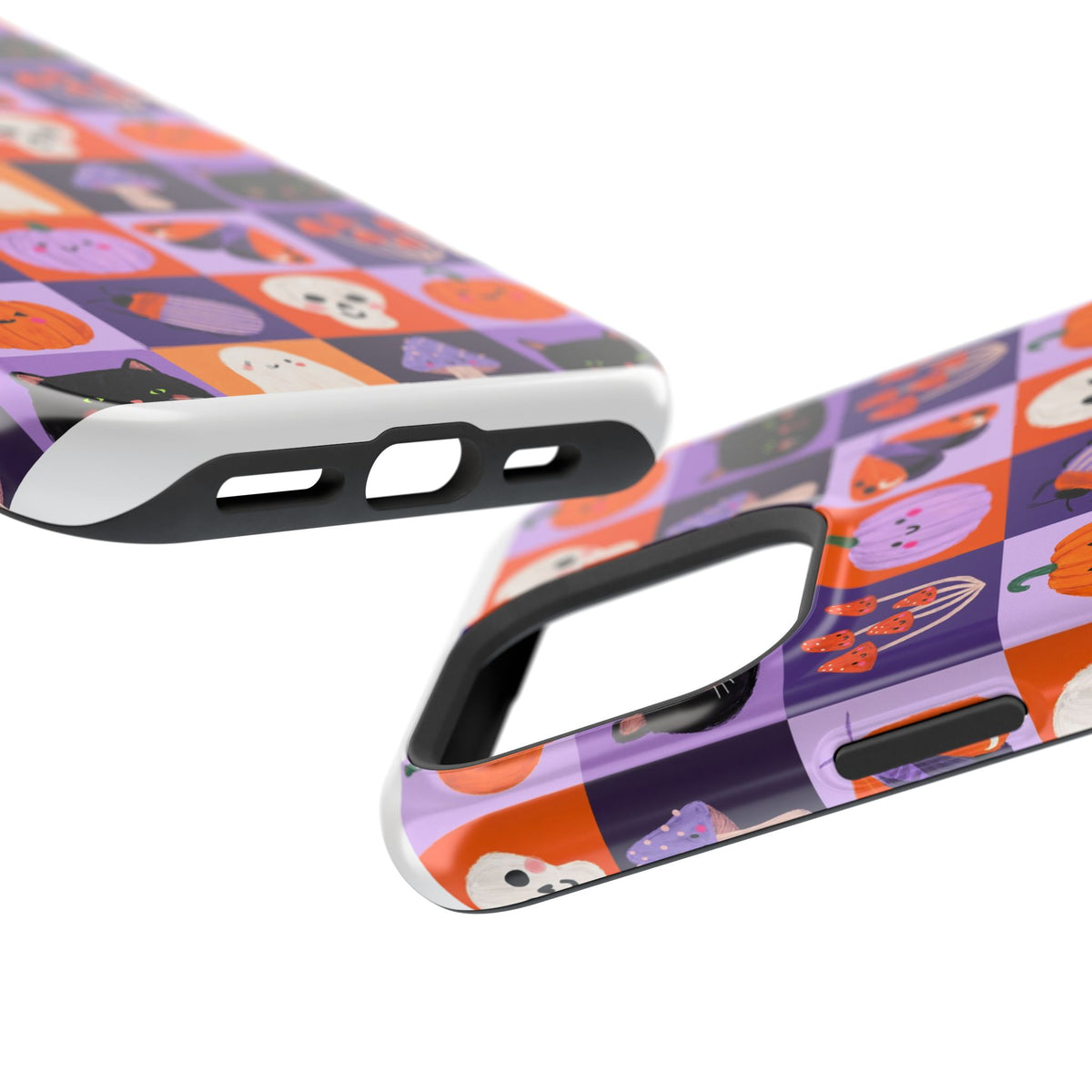 Halloween Pattern Magnetic Impact-Resistant Phone Case — Cute Pumpkins, Cats & Ghosts