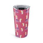 20oz Cute Duck Pattern Tumbler — Pink Bird Travel Cup