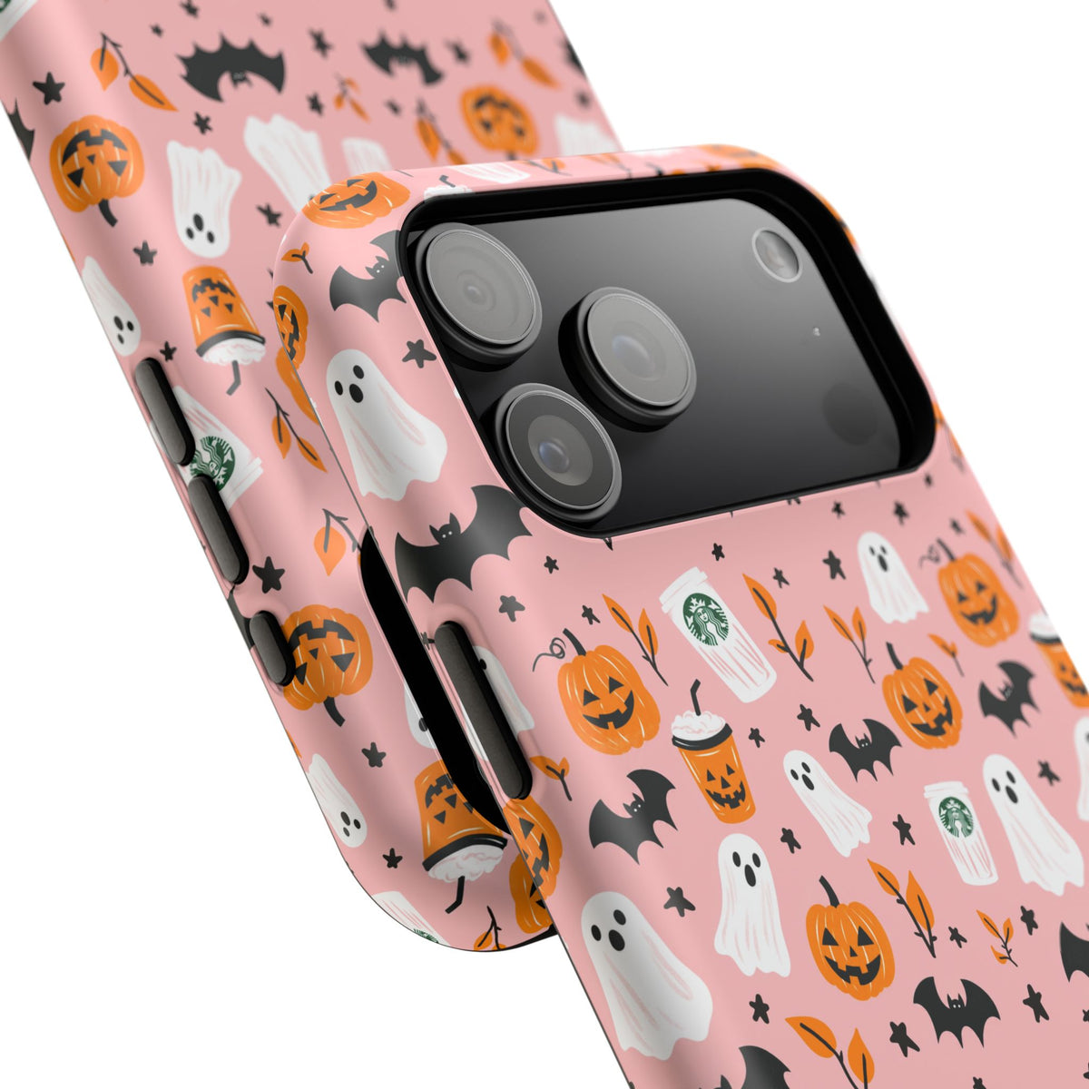 Halloween Ghosts & Pumpkins Magnetic Phone Case — Cute Pink Spooky Pattern