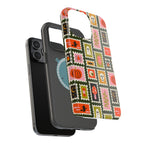 Halloween Stamp Pattern Phone Case — Cute Spooky Icons Magnetic Impact-Resistant Case
