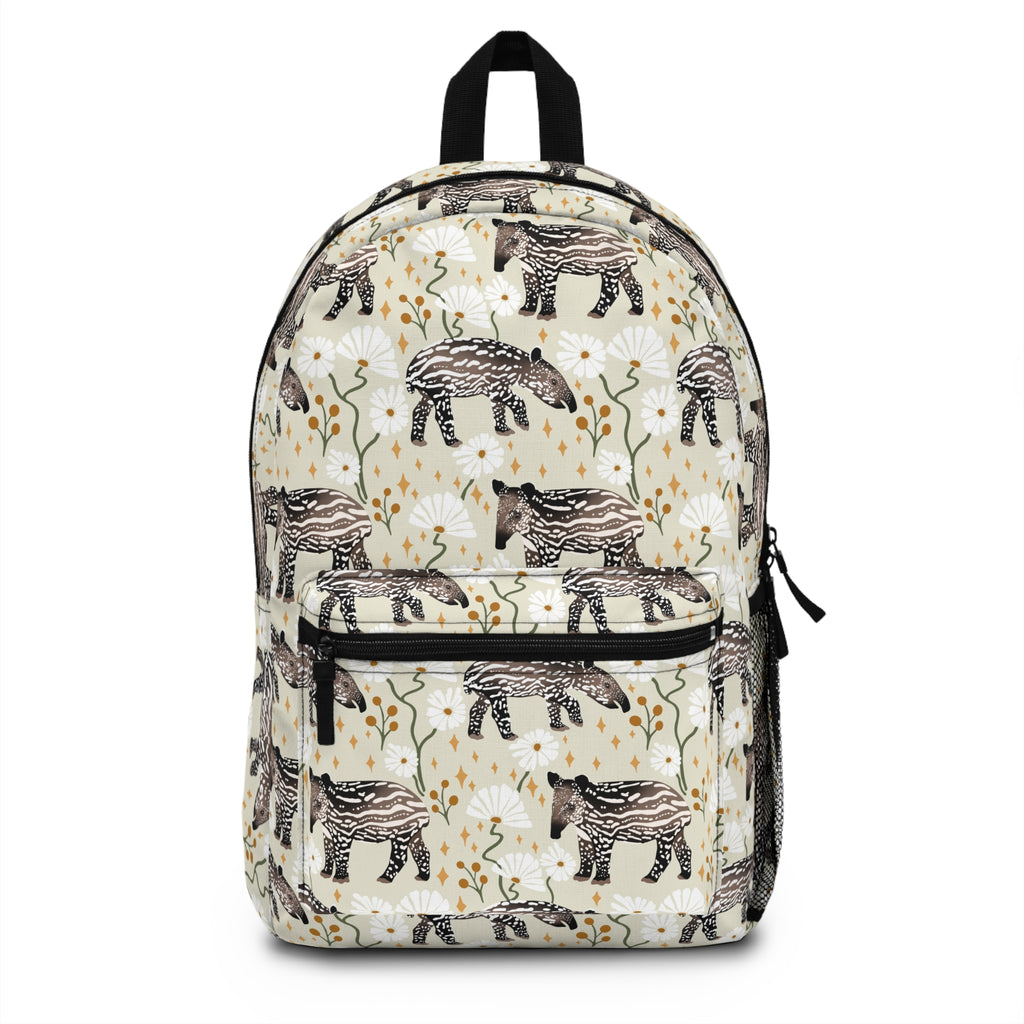 Wild Tapir Pattern Backpack — Cute Jungle Animal School Bag