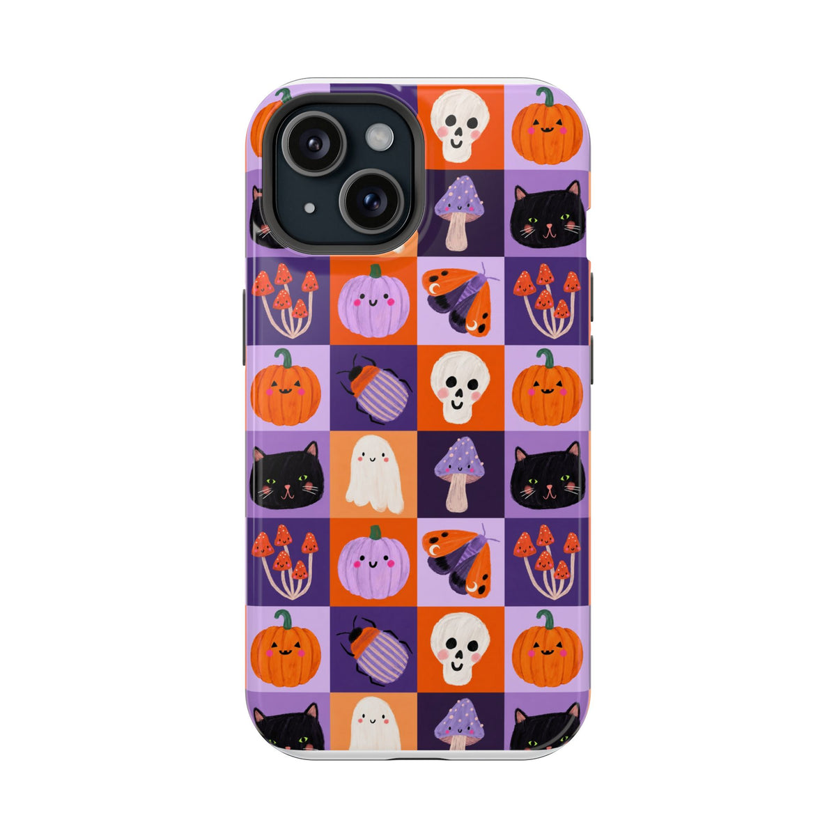 Halloween Pattern Magnetic Impact-Resistant Phone Case — Cute Pumpkins, Cats & Ghosts