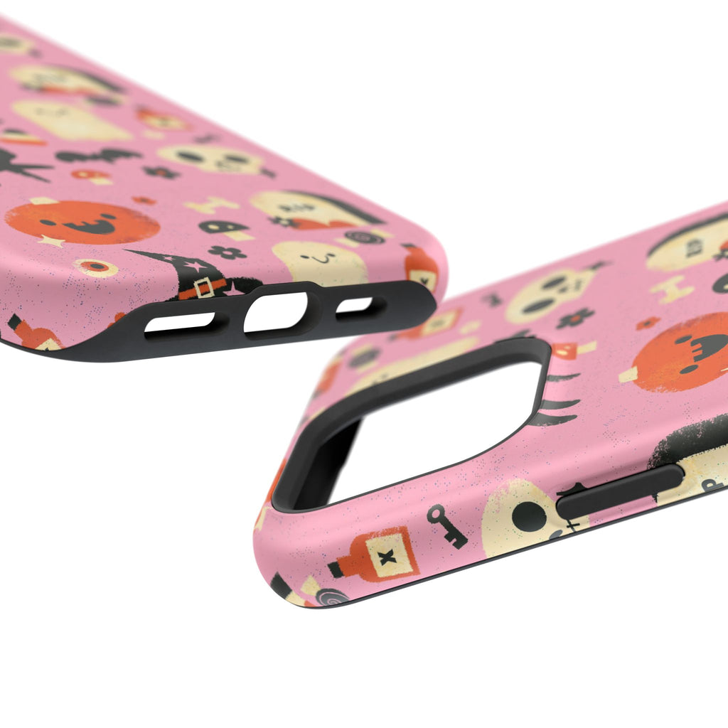 Cute Pink Halloween Magnetic Impact Phone Case — Ghosts, Pumpkins & Skulls