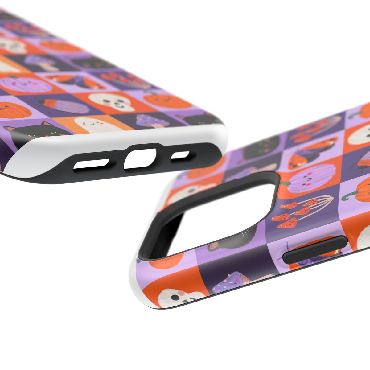 Halloween Pattern Magnetic Impact-Resistant Phone Case — Cute Pumpkins, Cats & Ghosts