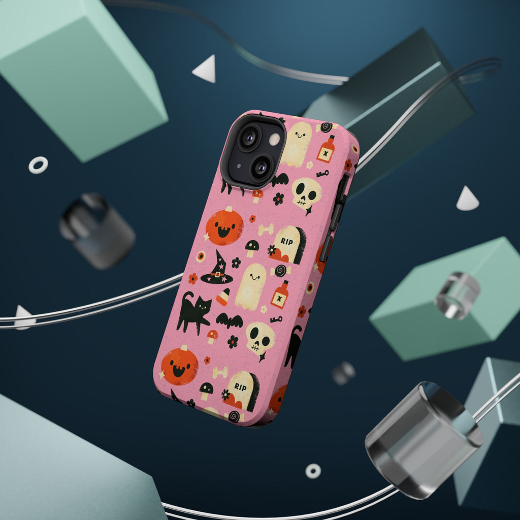 Cute Pink Halloween Magnetic Impact Phone Case — Ghosts, Pumpkins & Skulls