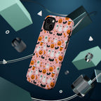 Halloween Ghosts & Pumpkins Magnetic Phone Case — Cute Pink Spooky Pattern
