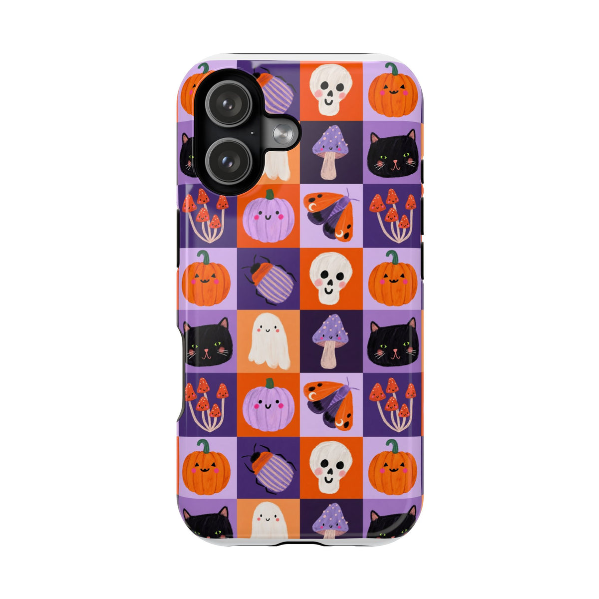 Halloween Pattern Magnetic Impact-Resistant Phone Case — Cute Pumpkins, Cats & Ghosts