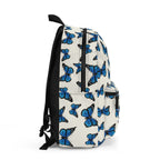 Blue Butterfly Pattern Backpack — Floral Nature School Bag