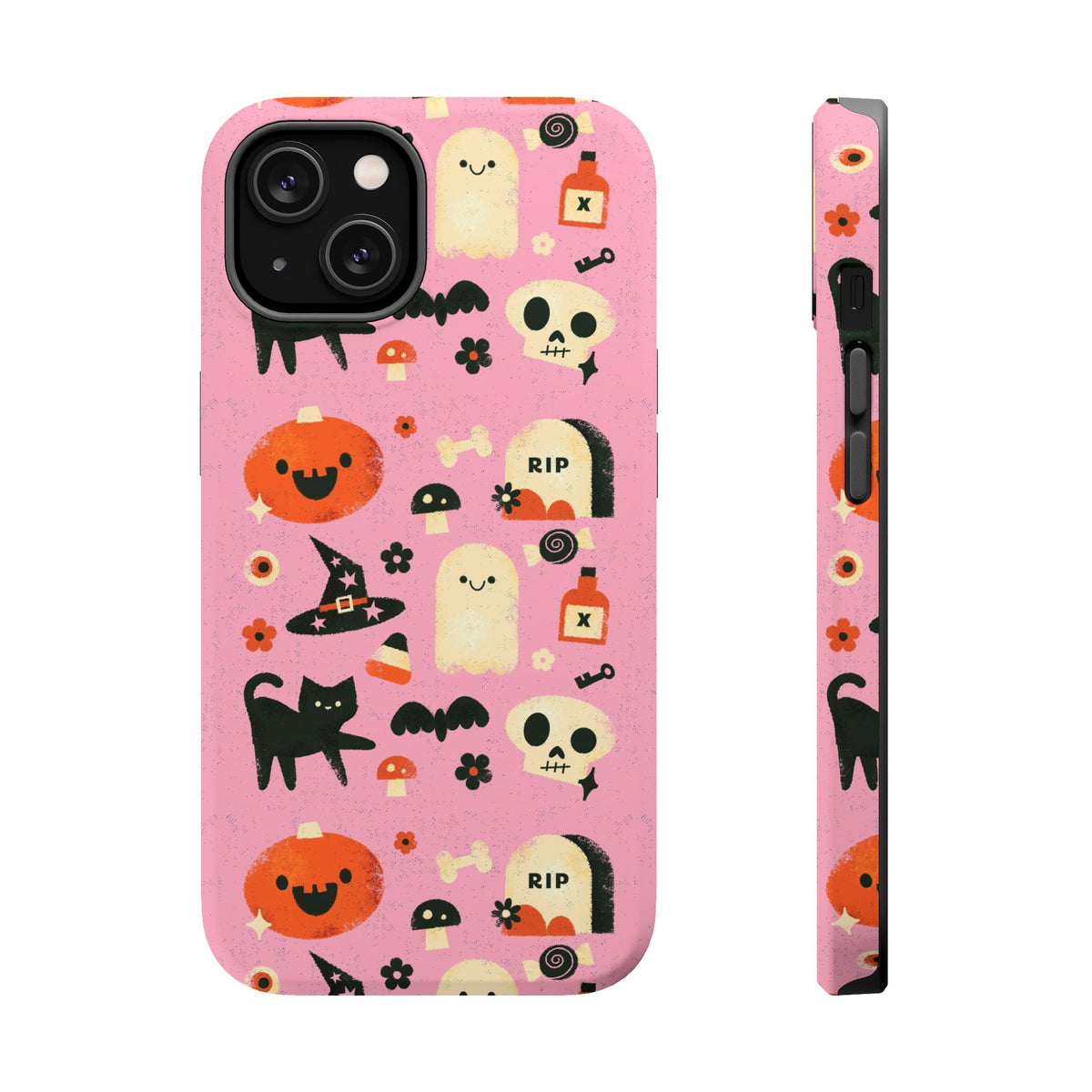 Cute Pink Halloween Magnetic Impact Phone Case — Ghosts, Pumpkins & Skulls