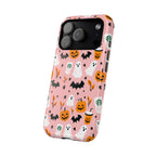 Halloween Cute Pattern Phone Case — Pink Ghosts, Pumpkins & Bats Magnetic Impact-Resistant