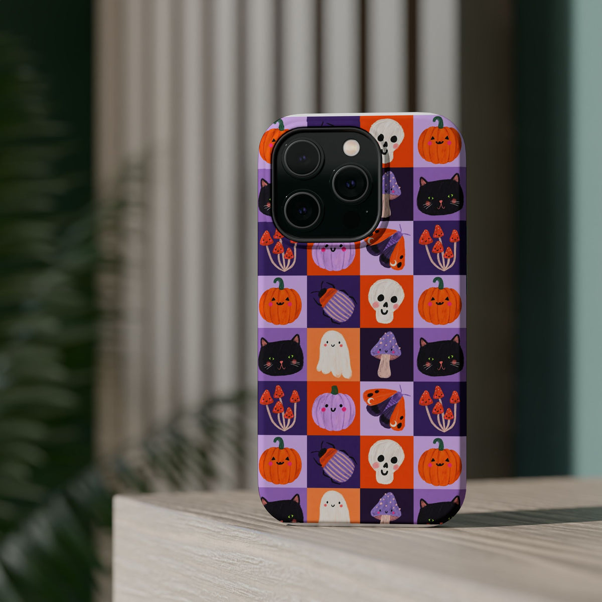 Halloween Pattern Magnetic Impact-Resistant Phone Case — Cute Pumpkins, Cats & Ghosts