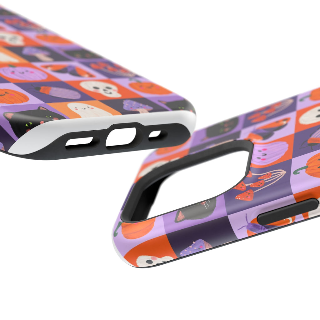 Halloween Pattern Magnetic Impact-Resistant Phone Case — Cute Pumpkins, Cats & Ghosts