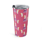 20oz Cute Duck Pattern Tumbler — Pink Bird Travel Cup