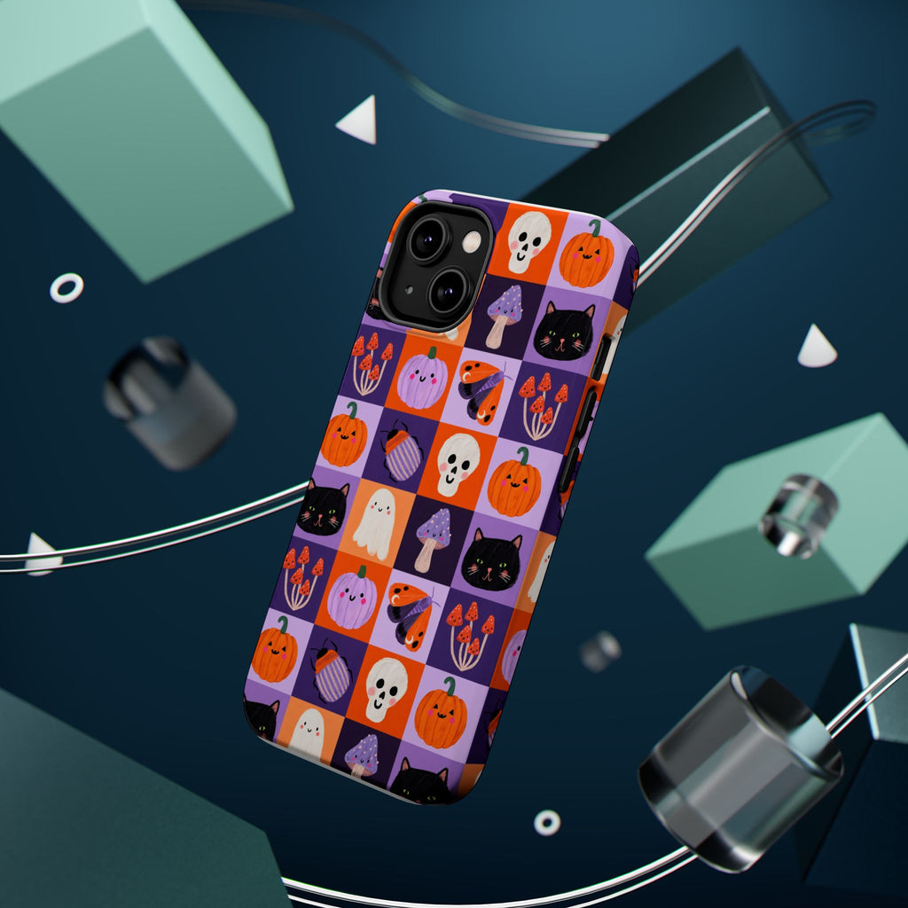 Halloween Pattern Magnetic Impact-Resistant Phone Case — Cute Pumpkins, Cats & Ghosts