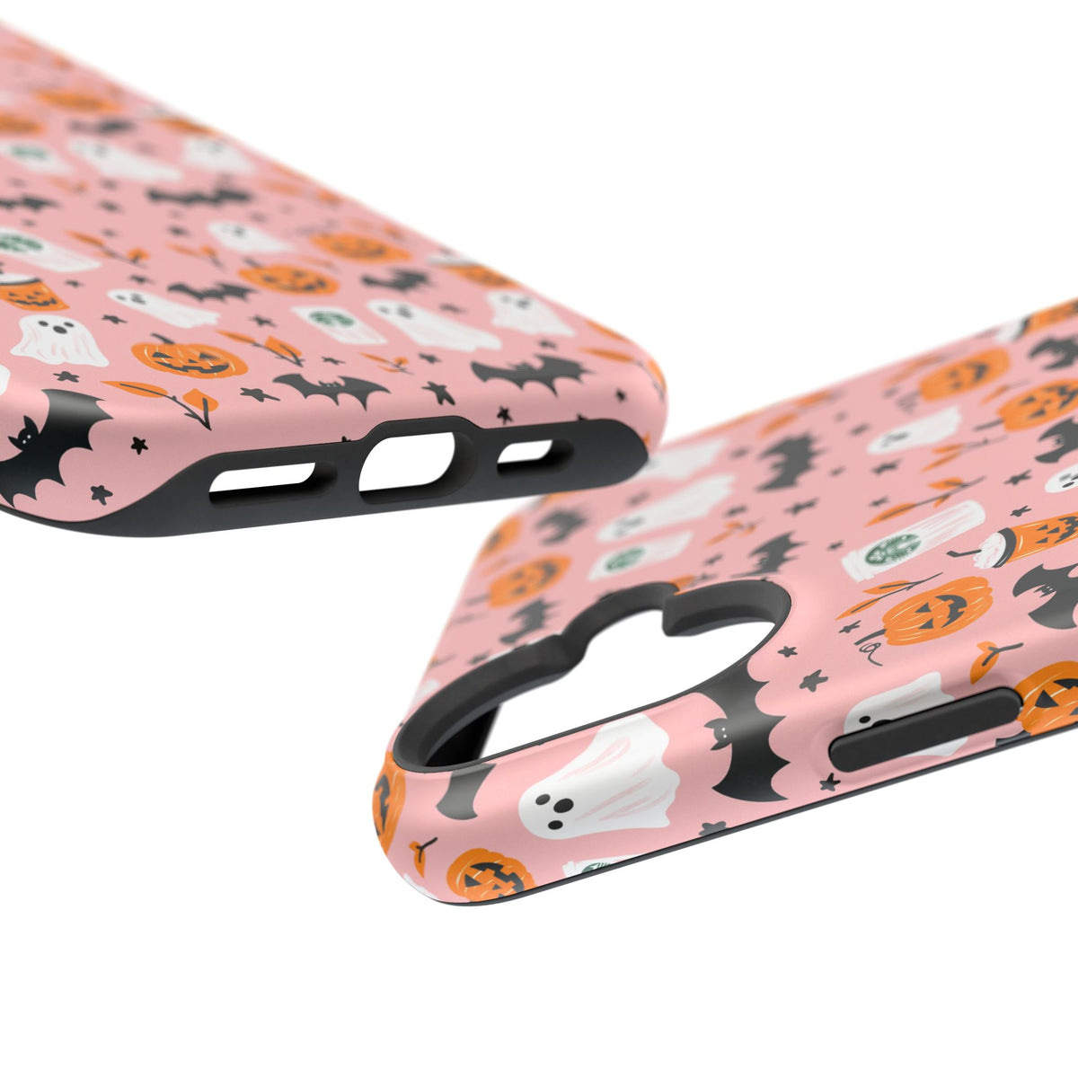 Halloween Ghosts & Pumpkins Magnetic Phone Case — Cute Pink Spooky Pattern