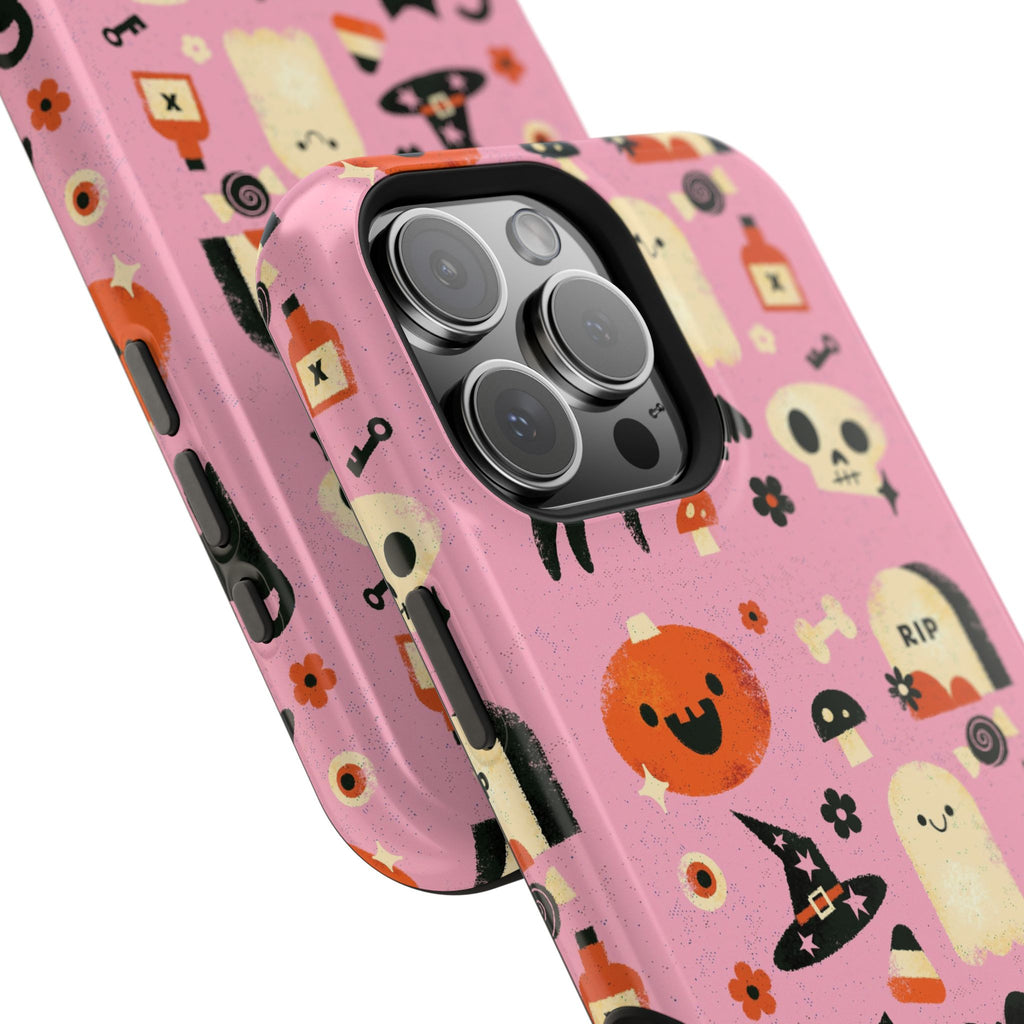 Cute Pink Halloween Magnetic Impact Phone Case — Ghosts, Pumpkins & Skulls