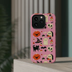 Cute Pink Halloween Magnetic Impact Phone Case — Ghosts, Pumpkins & Skulls