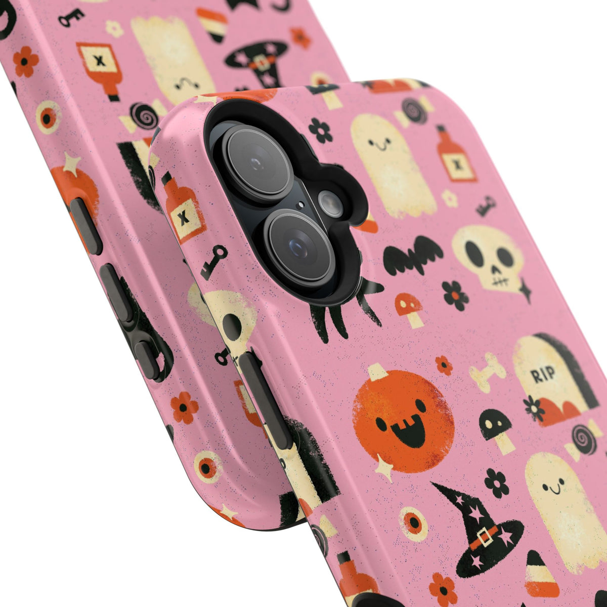 Cute Pink Halloween Magnetic Impact Phone Case — Ghosts, Pumpkins & Skulls