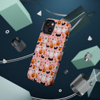 Halloween Ghosts & Pumpkins Magnetic Phone Case — Cute Pink Spooky Pattern