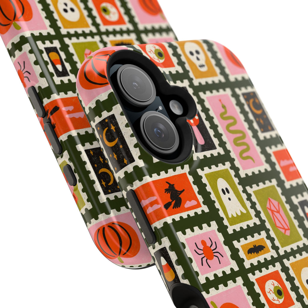 Halloween Stamp Pattern Phone Case — Cute Spooky Icons Magnetic Impact-Resistant Case