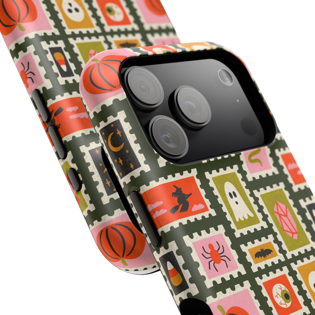Halloween Stamp Pattern Phone Case — Cute Spooky Icons Magnetic Impact-Resistant Case
