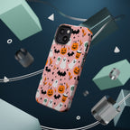 Halloween Cute Pattern Phone Case — Pink Ghosts, Pumpkins & Bats Magnetic Impact-Resistant