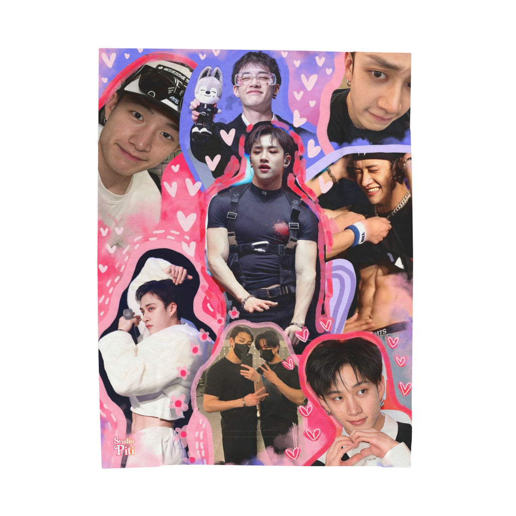 Stray Kids K-Pop Collage Velveteen Plush Blanket