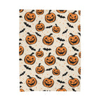 Halloween Jack-O'-Lantern Velveteen Plush Blanket — Cozy Pumpkin & Bats Throw