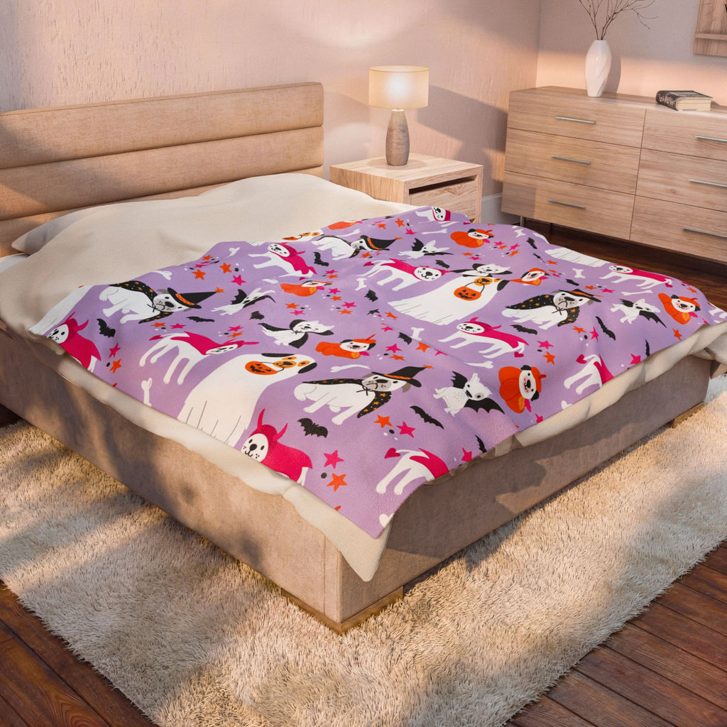 Halloween Dogs Velveteen Plush Blanket