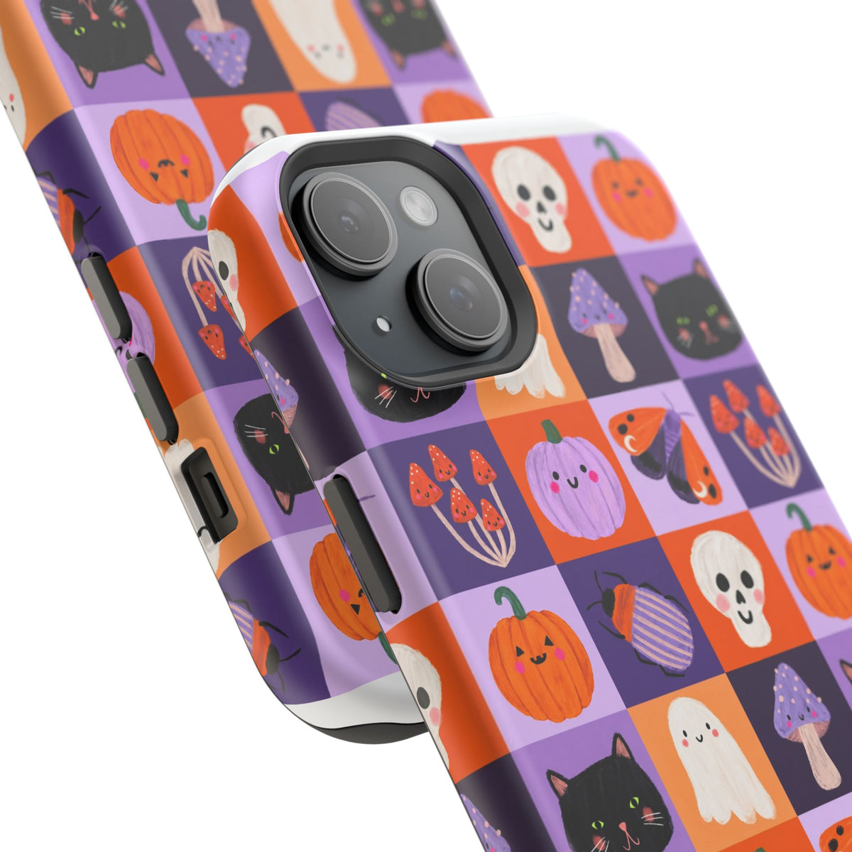 Halloween Pattern Magnetic Impact-Resistant Phone Case — Cute Pumpkins, Cats & Ghosts