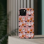 Halloween Ghosts & Pumpkins Magnetic Phone Case — Cute Pink Spooky Pattern