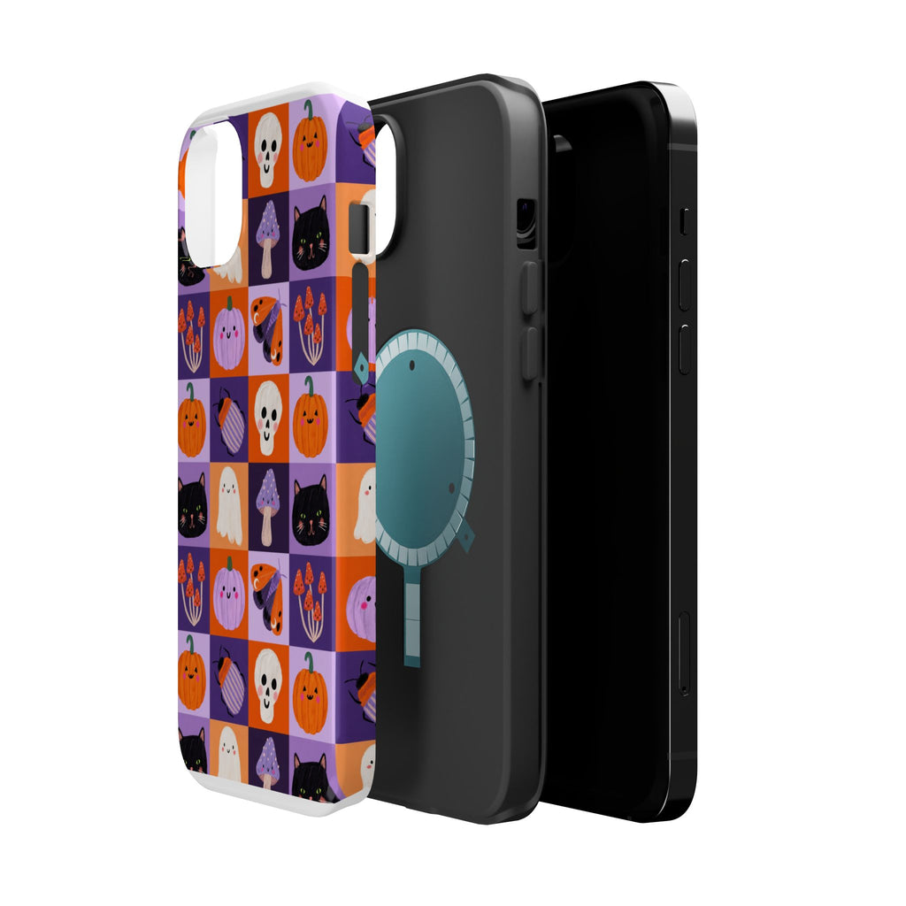 Halloween Pattern Magnetic Impact-Resistant Phone Case — Cute Pumpkins, Cats & Ghosts